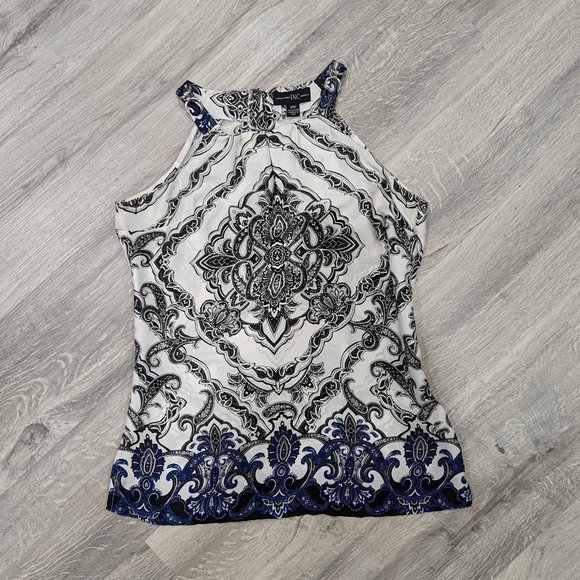 Silky halter style top with metal embellishments - Picture 1 of 6